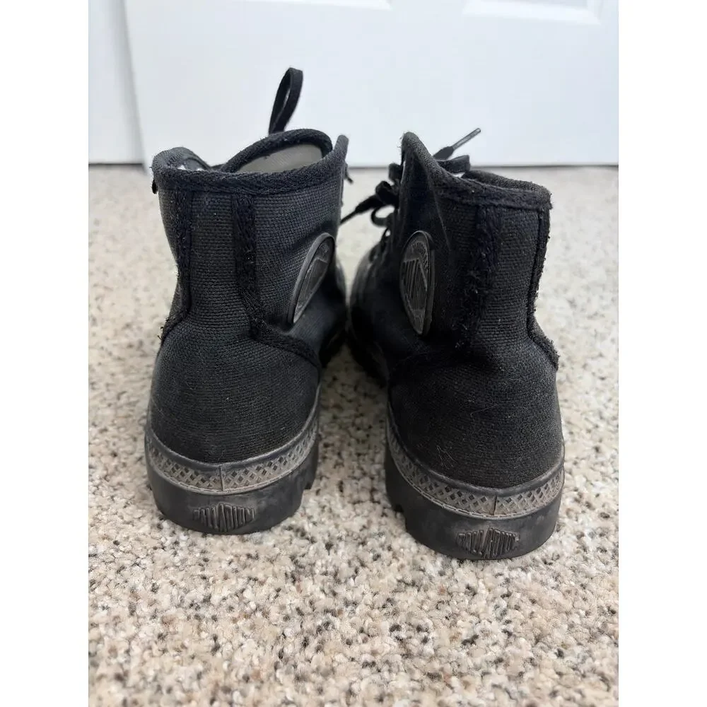 Palladium Pampa Hi Boots Mens 5.5 Womens 7 Black Chukka Canvas Lace Up
